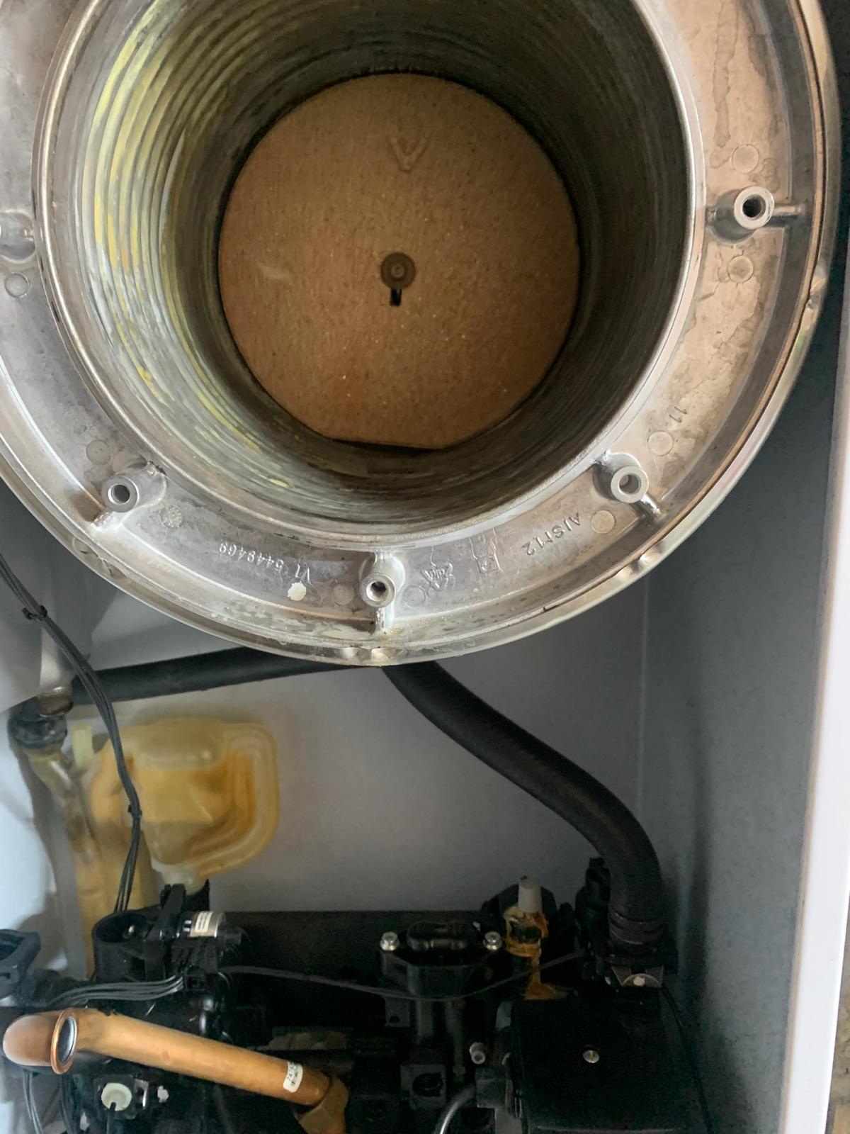 Boiler heat exchanger inspection during fault-finding investigation