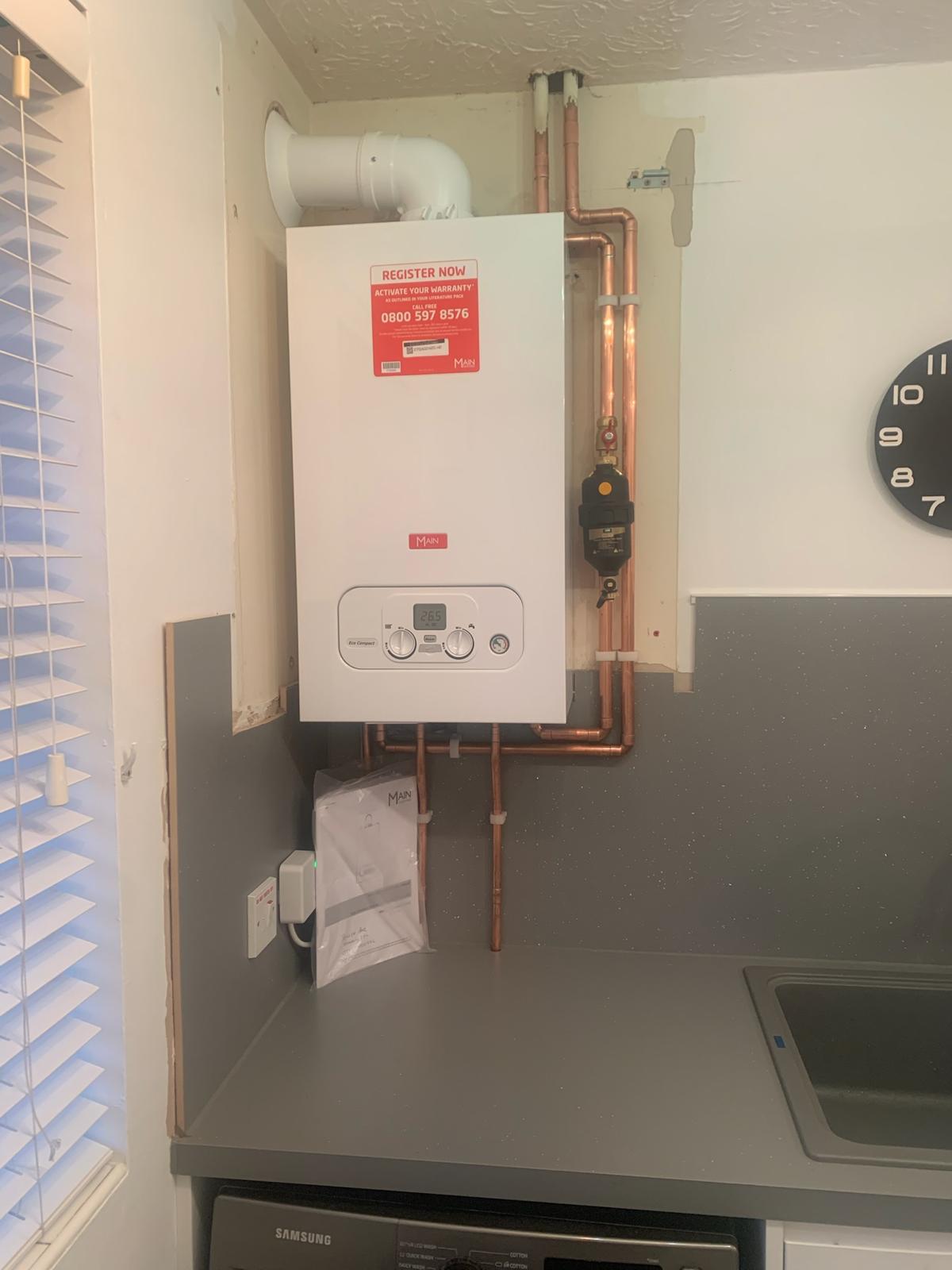 Main Eco Compact gas boiler installed in a utility area